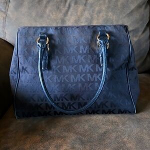 Black MK Monogram Tote Bag with Feet